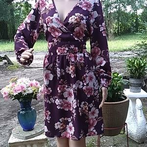 "Xhileration" flower dress w/elastic band waist